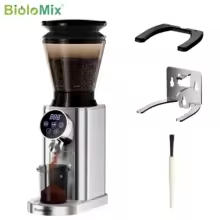 مطحنة القهوة الكهربائية BioloMix الأوتوماتيكية CG210 مع 48 إعدادًا للطحن قابلة للتعديل لقهوة اسبريسو الأمريكية